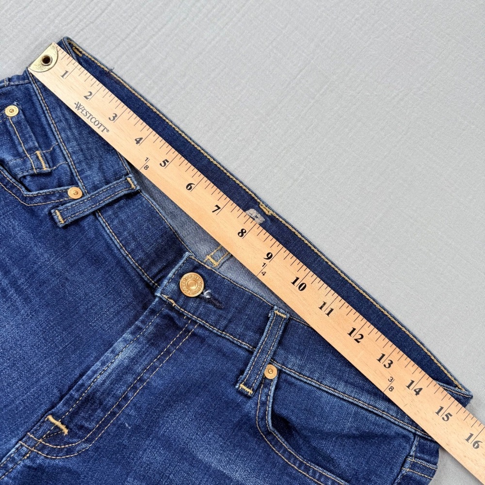 7 For All Mankind Roxanne‎ Slim Illusion Jeans 29 Mid Rise Dark Wash Size 30x31 - Picture 4 of 8
